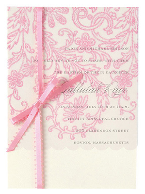 Pink Vine Vellum Jacket Invitations